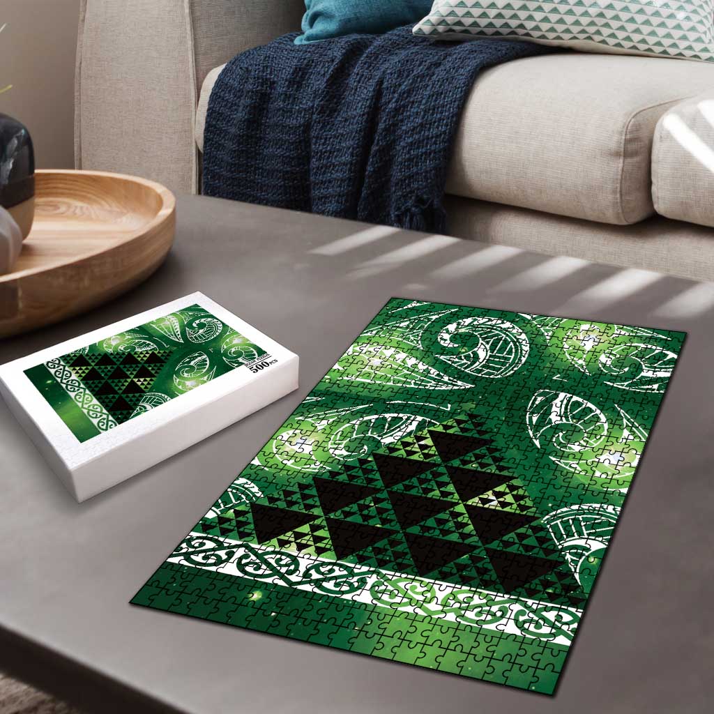 Matariki New Zealand Puzzle NZ Niho Taniwha Maori New Year Green Galaxy LT14 - Polynesian Pride