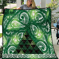 Matariki New Zealand Quilt NZ Niho Taniwha Maori New Year Green Galaxy LT14 Green - Polynesian Pride