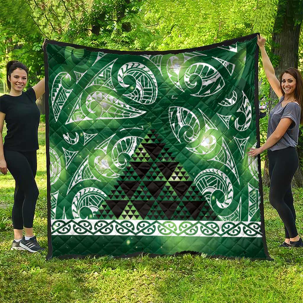 Matariki New Zealand Quilt NZ Niho Taniwha Maori New Year Green Galaxy LT14 - Polynesian Pride