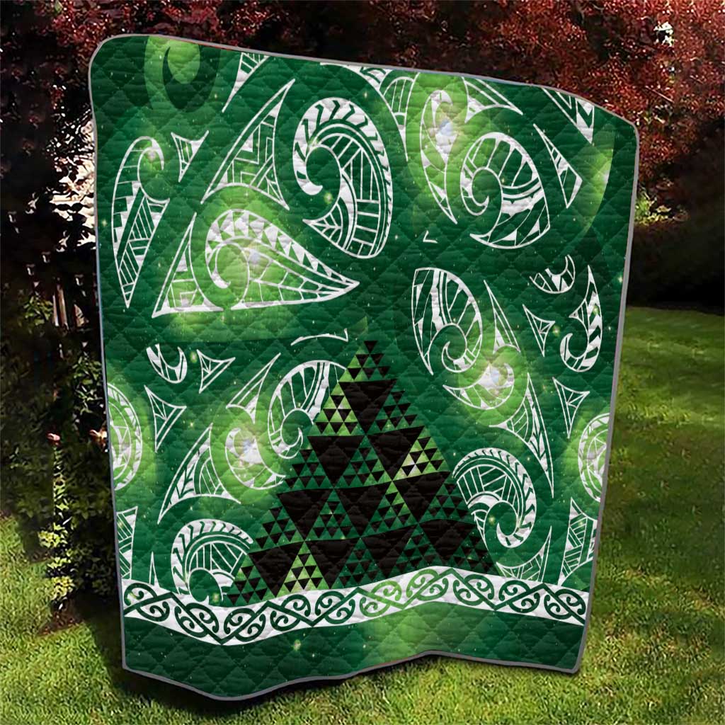 Matariki New Zealand Quilt NZ Niho Taniwha Maori New Year Green Galaxy LT14 - Polynesian Pride