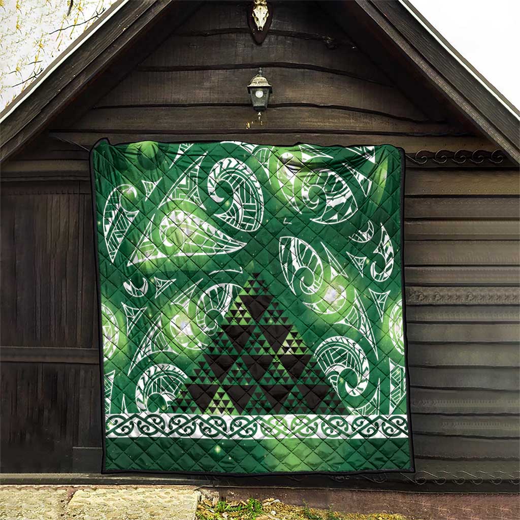 Matariki New Zealand Quilt NZ Niho Taniwha Maori New Year Green Galaxy LT14 - Polynesian Pride