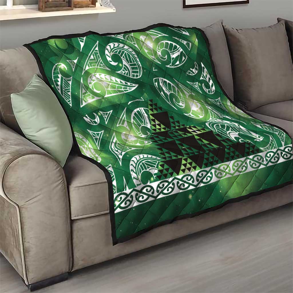 Matariki New Zealand Quilt NZ Niho Taniwha Maori New Year Green Galaxy LT14 - Polynesian Pride