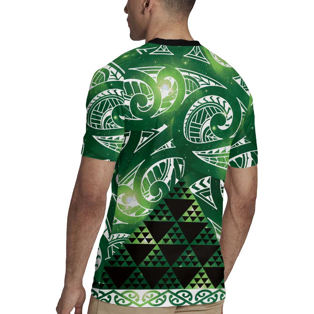Matariki New Zealand Rugby Jersey NZ Niho Taniwha Maori New Year Green Galaxy LT14 - Polynesian Pride