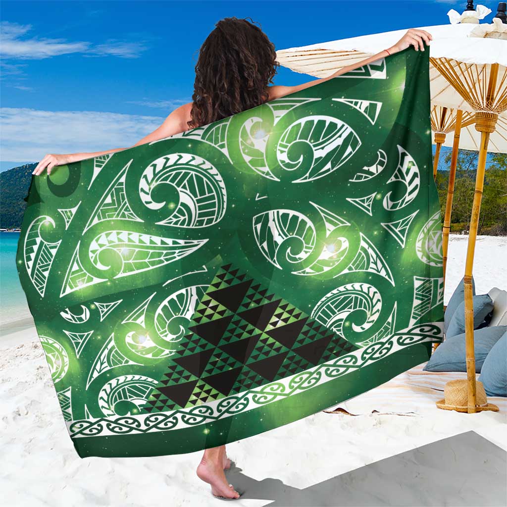 Matariki New Zealand Sarong NZ Niho Taniwha Maori New Year Green Galaxy LT14 One Size 44 x 66 inches Green - Polynesian Pride