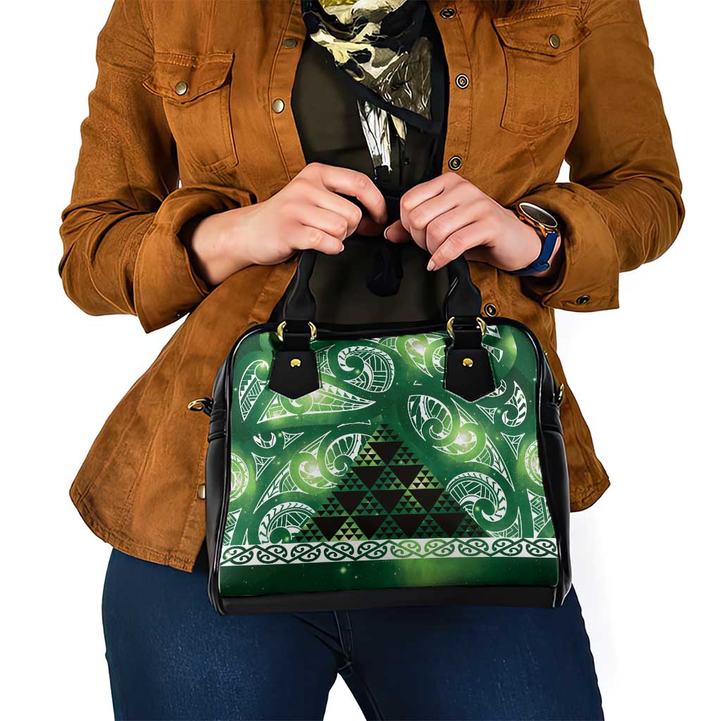 Matariki New Zealand Shoulder Handbag NZ Niho Taniwha Maori New Year Green Galaxy LT14 - Polynesian Pride