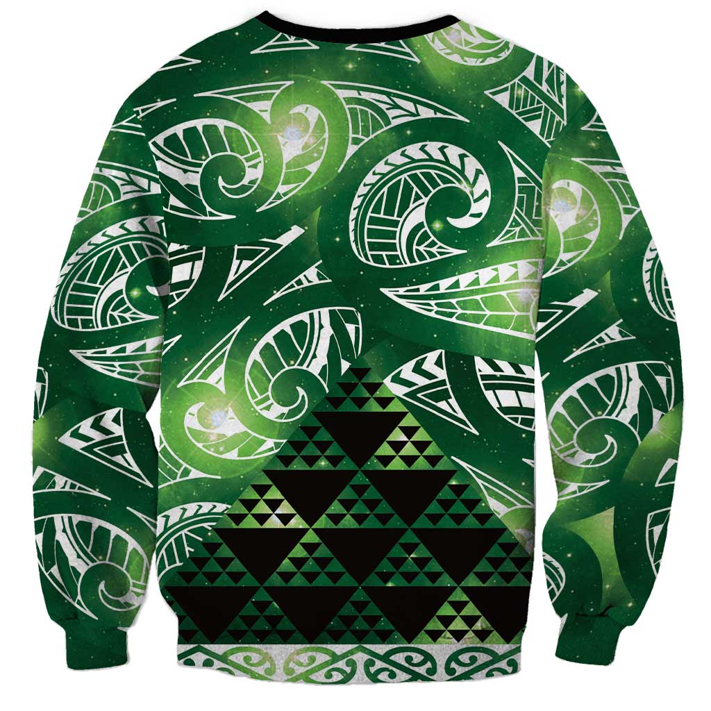 Matariki New Zealand Sweatshirt NZ Niho Taniwha Maori New Year Green Galaxy LT14 - Polynesian Pride
