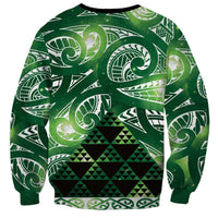 Matariki New Zealand Sweatshirt NZ Niho Taniwha Maori New Year Green Galaxy LT14 - Polynesian Pride