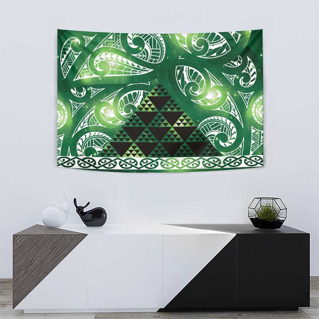 Matariki New Zealand Tapestry NZ Niho Taniwha Maori New Year Green Galaxy LT14 - Polynesian Pride