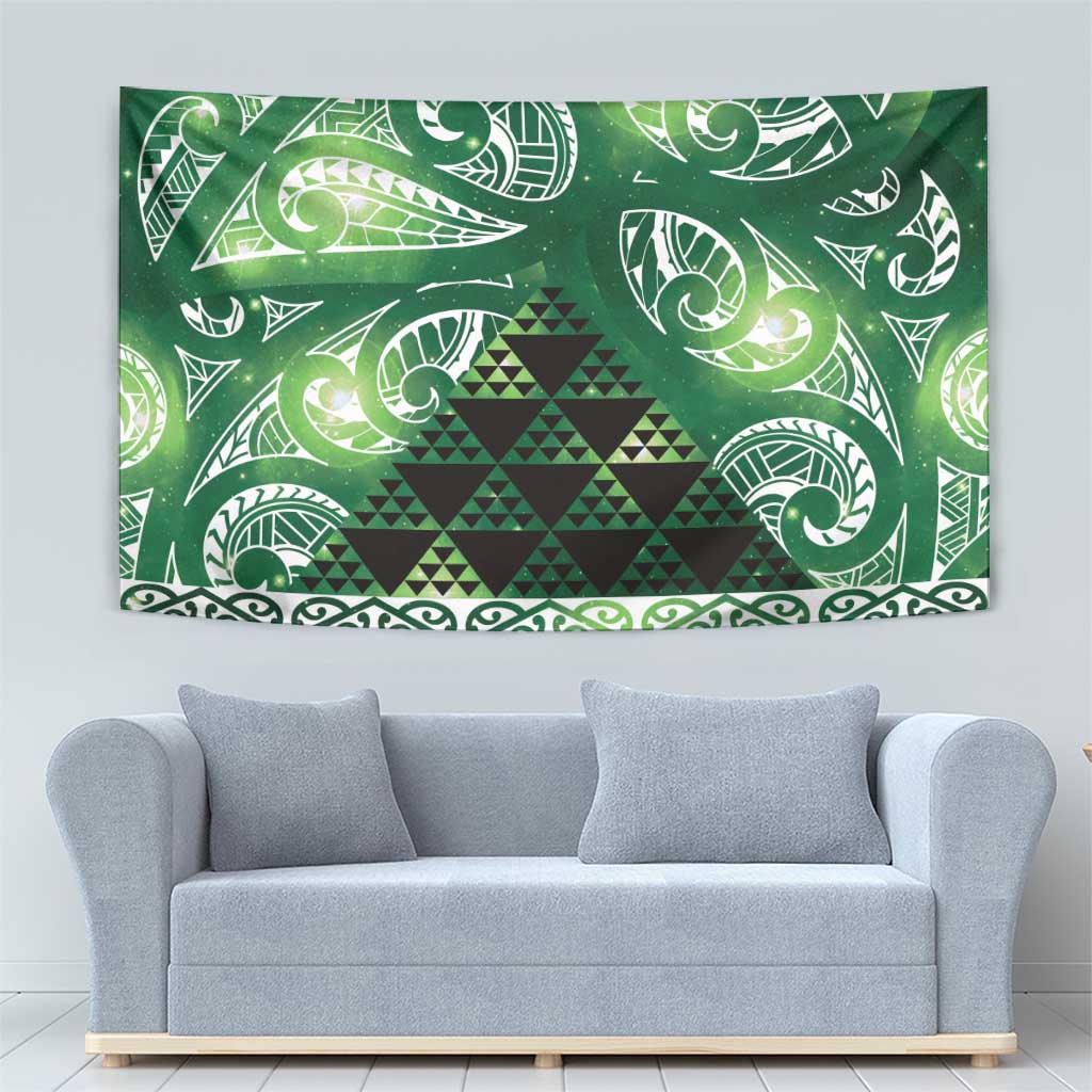 Matariki New Zealand Tapestry NZ Niho Taniwha Maori New Year Green Galaxy LT14 - Polynesian Pride