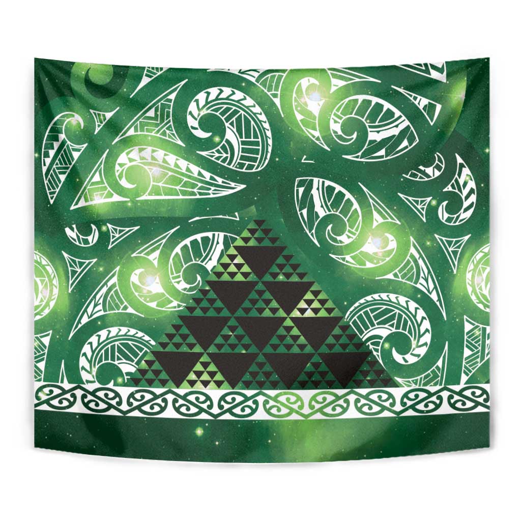 Matariki New Zealand Tapestry NZ Niho Taniwha Maori New Year Green Galaxy LT14 - Polynesian Pride