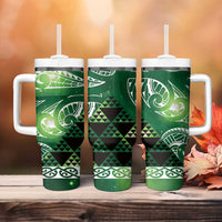 Matariki New Zealand Tumbler With Handle NZ Niho Taniwha Maori New Year Green Galaxy LT14 - Polynesian Pride