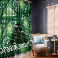 Matariki New Zealand Window Curtain NZ Niho Taniwha Maori New Year Green Galaxy LT14 - Polynesian Pride