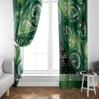 Matariki New Zealand Window Curtain NZ Niho Taniwha Maori New Year Green Galaxy LT14 - Polynesian Pride
