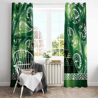 Matariki New Zealand Window Curtain NZ Niho Taniwha Maori New Year Green Galaxy LT14 - Polynesian Pride