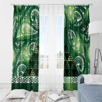 Matariki New Zealand Window Curtain NZ Niho Taniwha Maori New Year Green Galaxy LT14 - Polynesian Pride