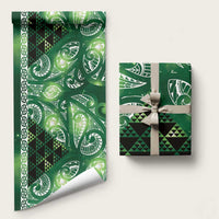 Matariki New Zealand Wrapping Paper NZ Niho Taniwha Maori New Year Green Galaxy