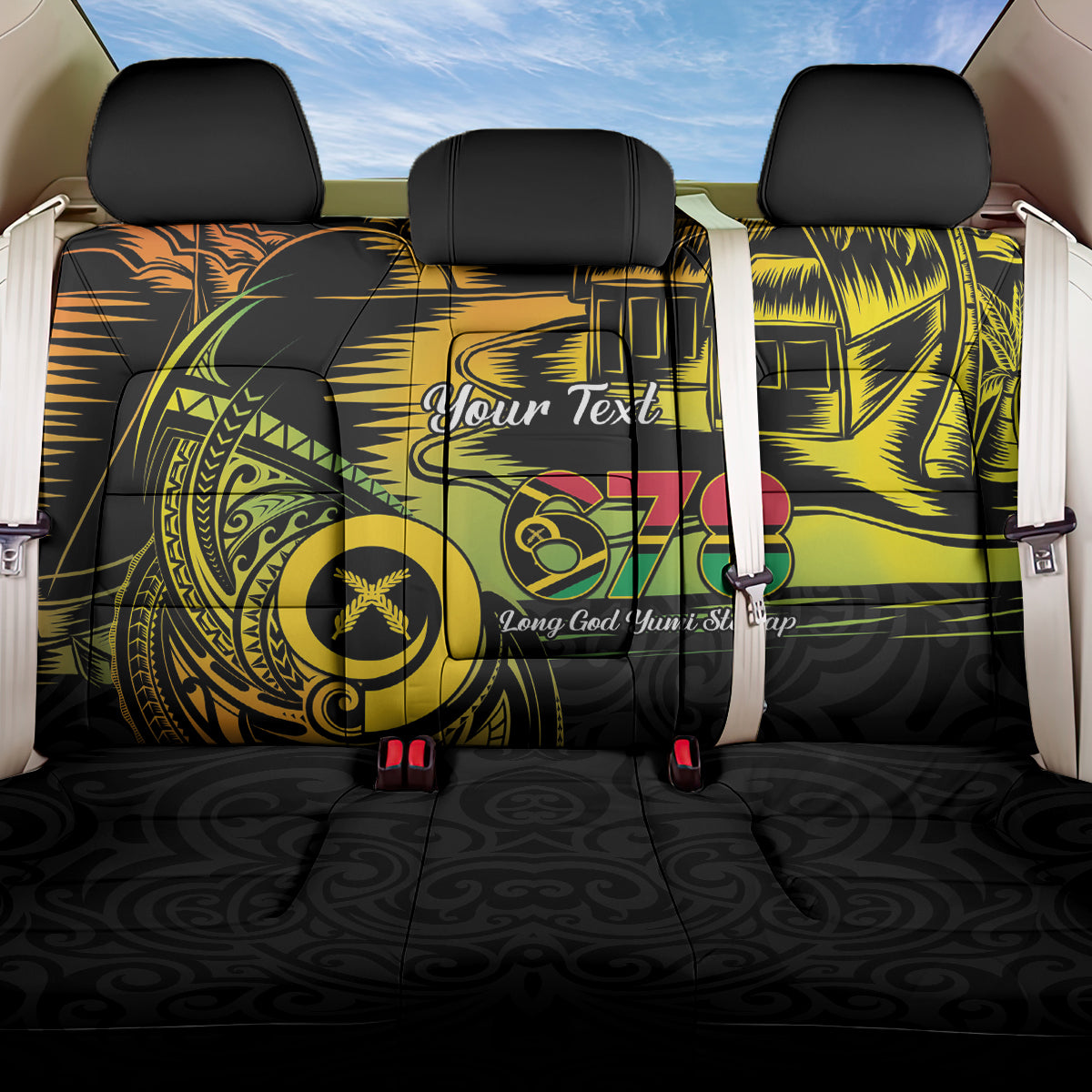 Personalised Vanuatu 678 Back Car Seat Cover Proud To Be A Ni-Van