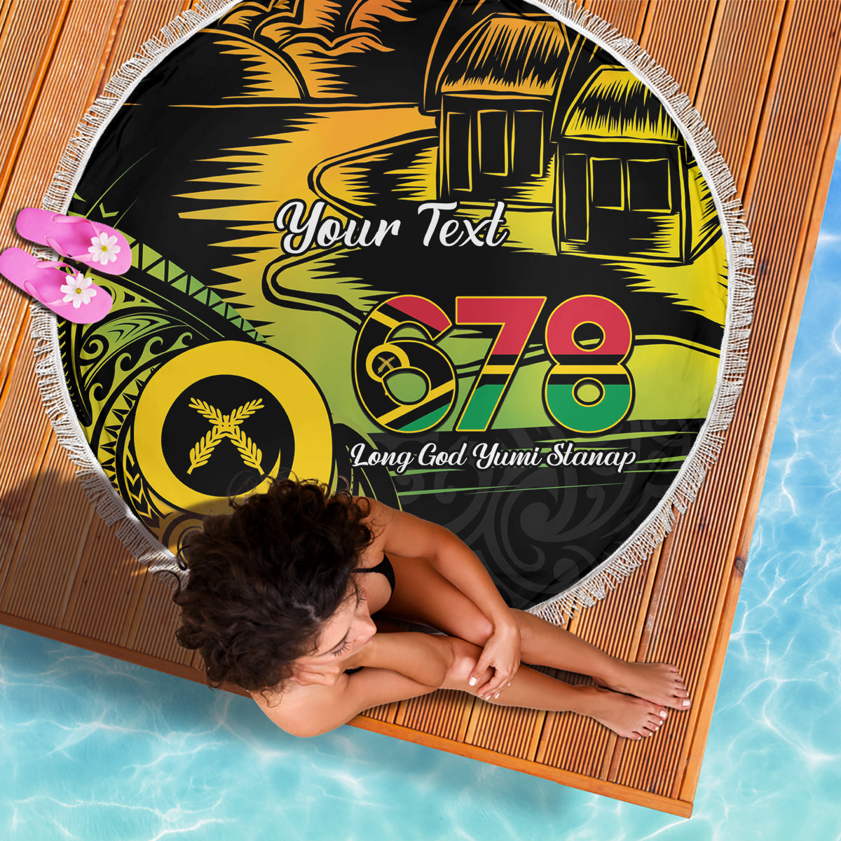 Personalised Vanuatu 678 Beach Blanket Proud To Be A Ni-Van LT14 - Polynesian Pride