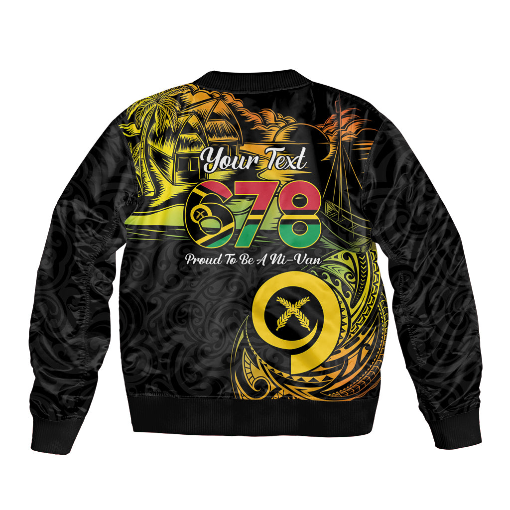 Personalised Vanuatu 678 Bomber Jacket Proud To Be A Ni-Van LT14 - Polynesian Pride