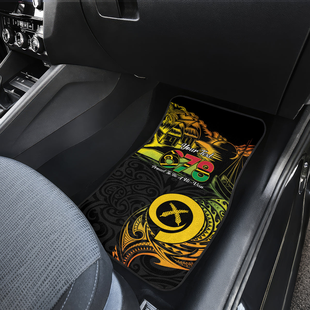 Personalised Vanuatu 678 Car Mats Proud To Be A Ni-Van LT14 - Polynesian Pride