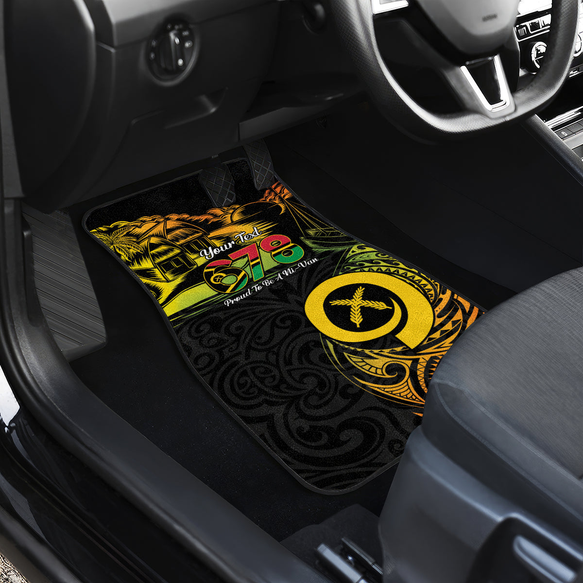 Personalised Vanuatu 678 Car Mats Proud To Be A Ni-Van LT14 - Polynesian Pride