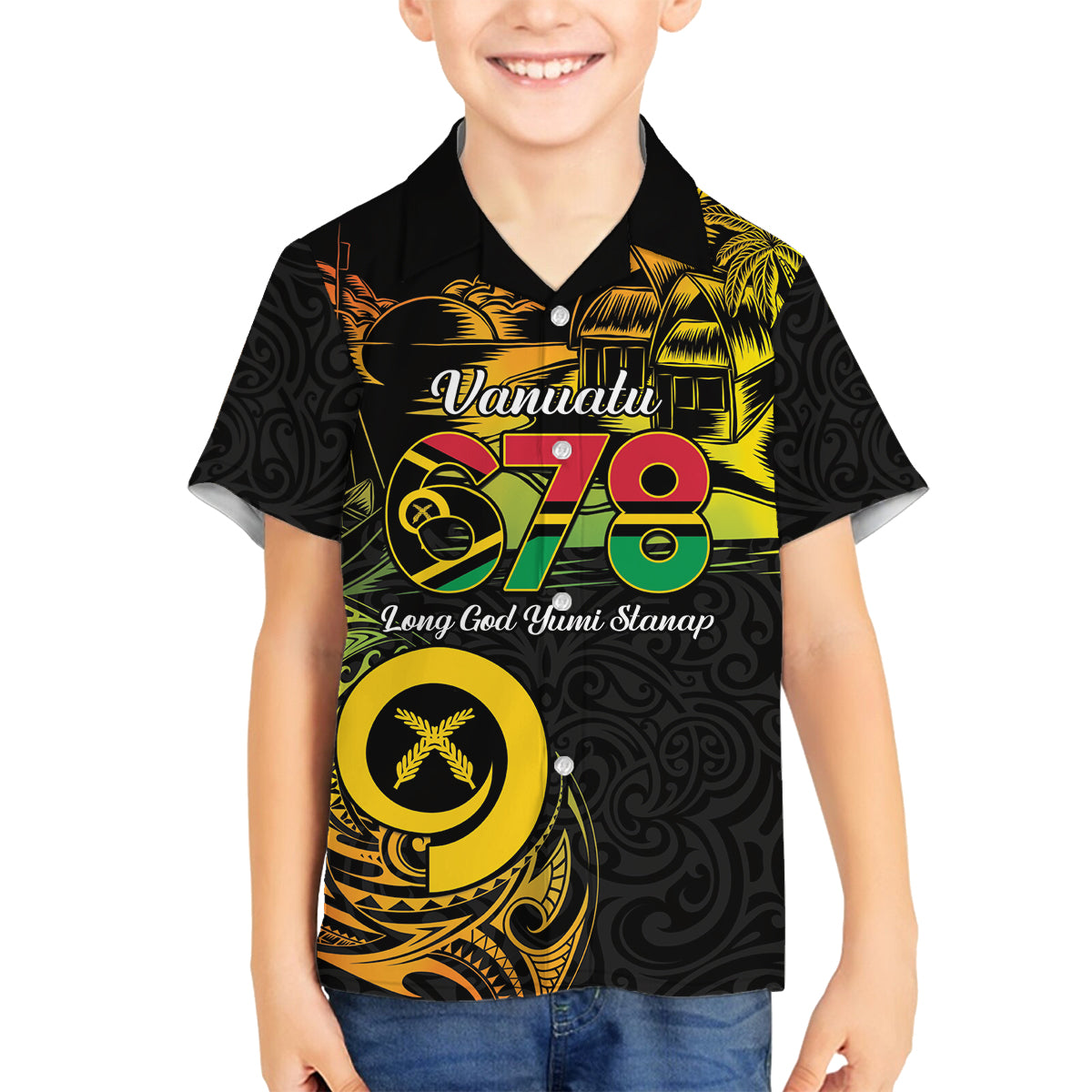 Personalised Vanuatu 678 Family Matching Off The Shoulder Long Sleeve Dress and Hawaiian Shirt Proud To Be A Ni-Van