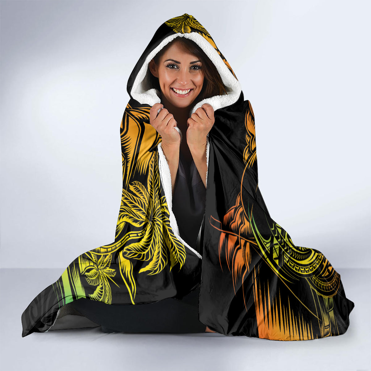 Personalised Vanuatu 678 Hooded Blanket Proud To Be A Ni-Van LT14 - Polynesian Pride