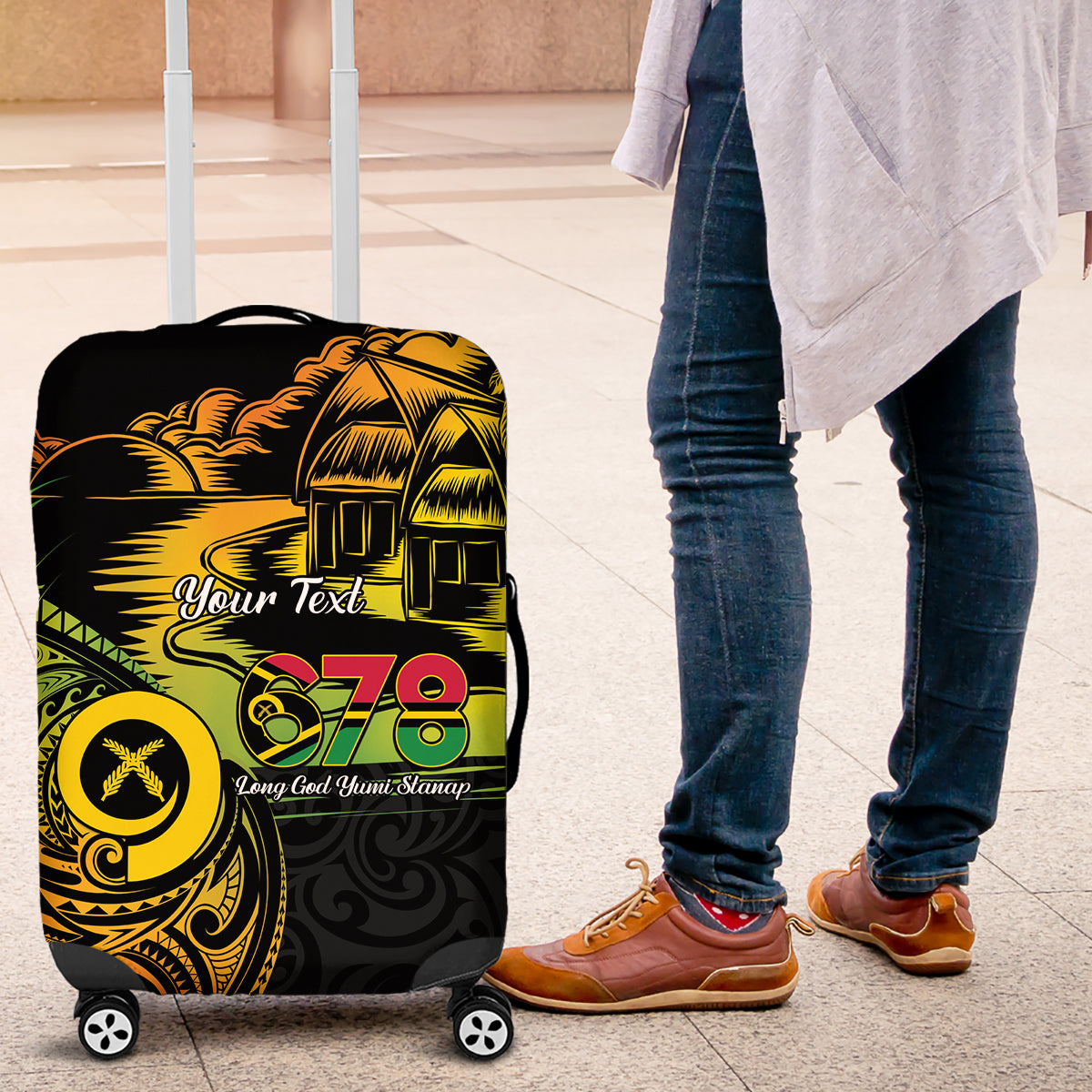 Personalised Vanuatu 678 Luggage Cover Proud To Be A Ni-Van