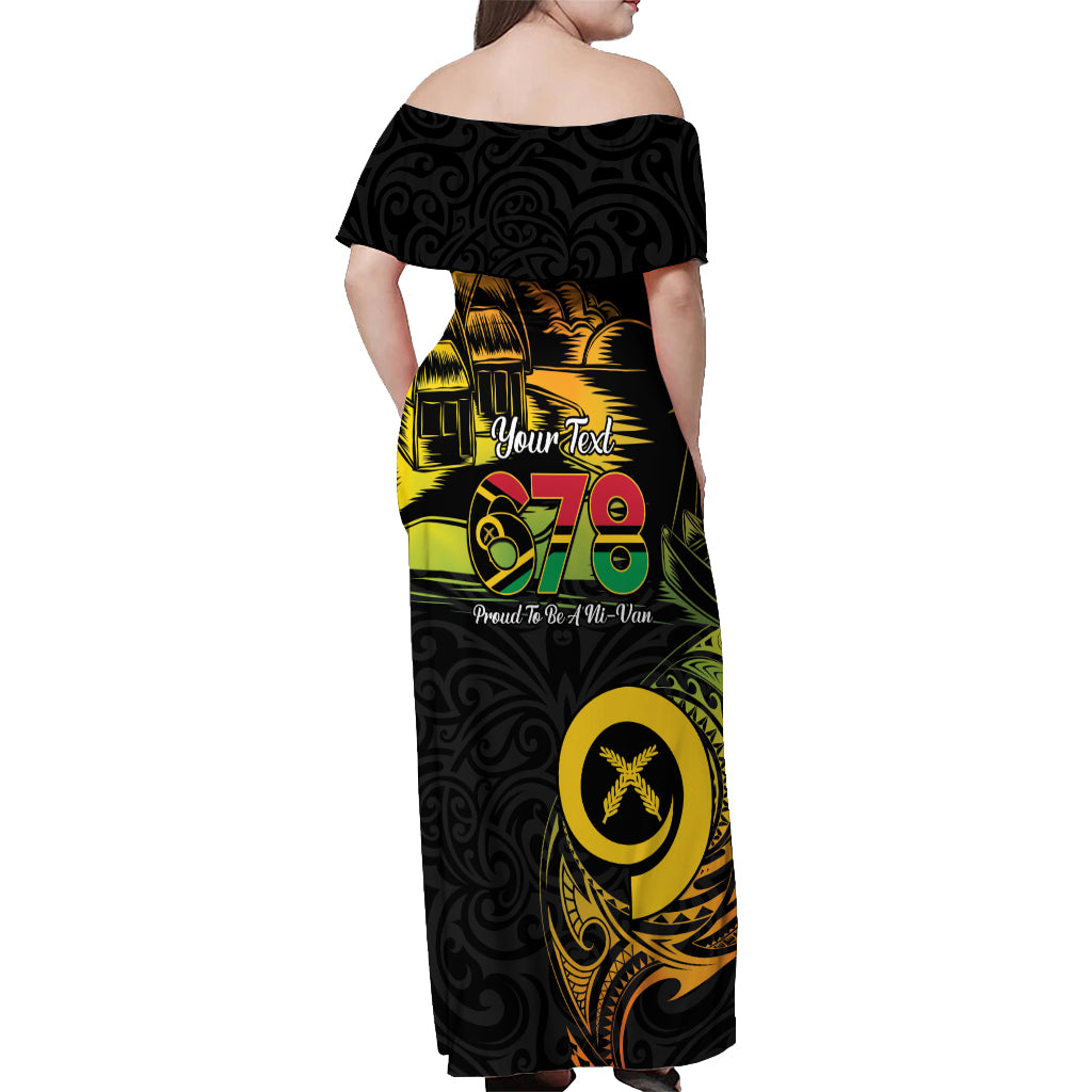 Personalised Vanuatu 678 Off Shoulder Maxi Dress Proud To Be A Ni-Van LT14 - Polynesian Pride