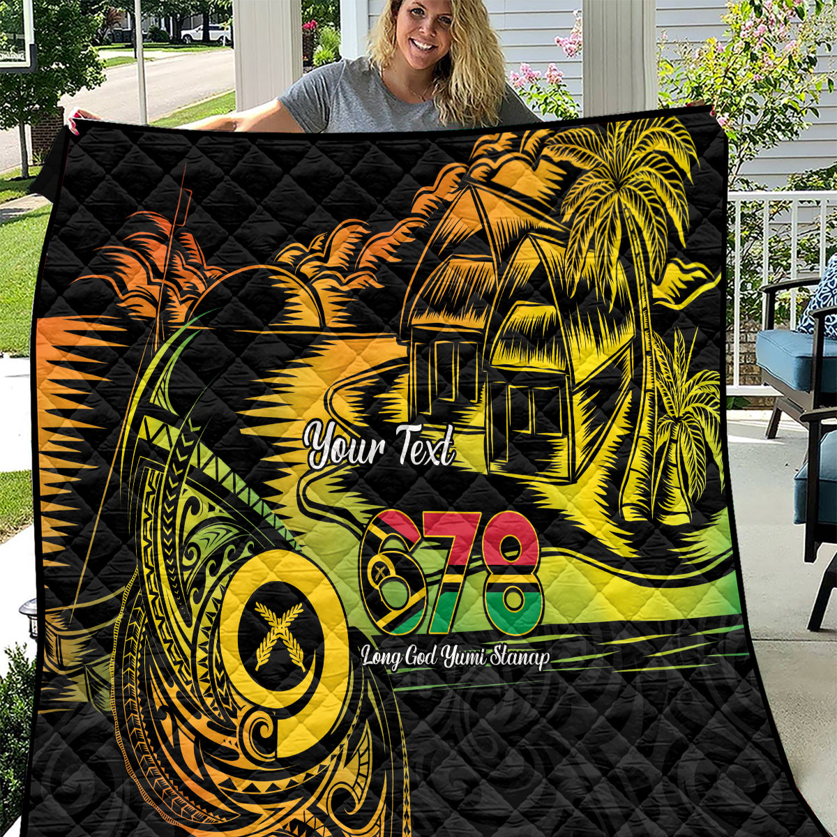 Personalised Vanuatu 678 Quilt Proud To Be A Ni-Van