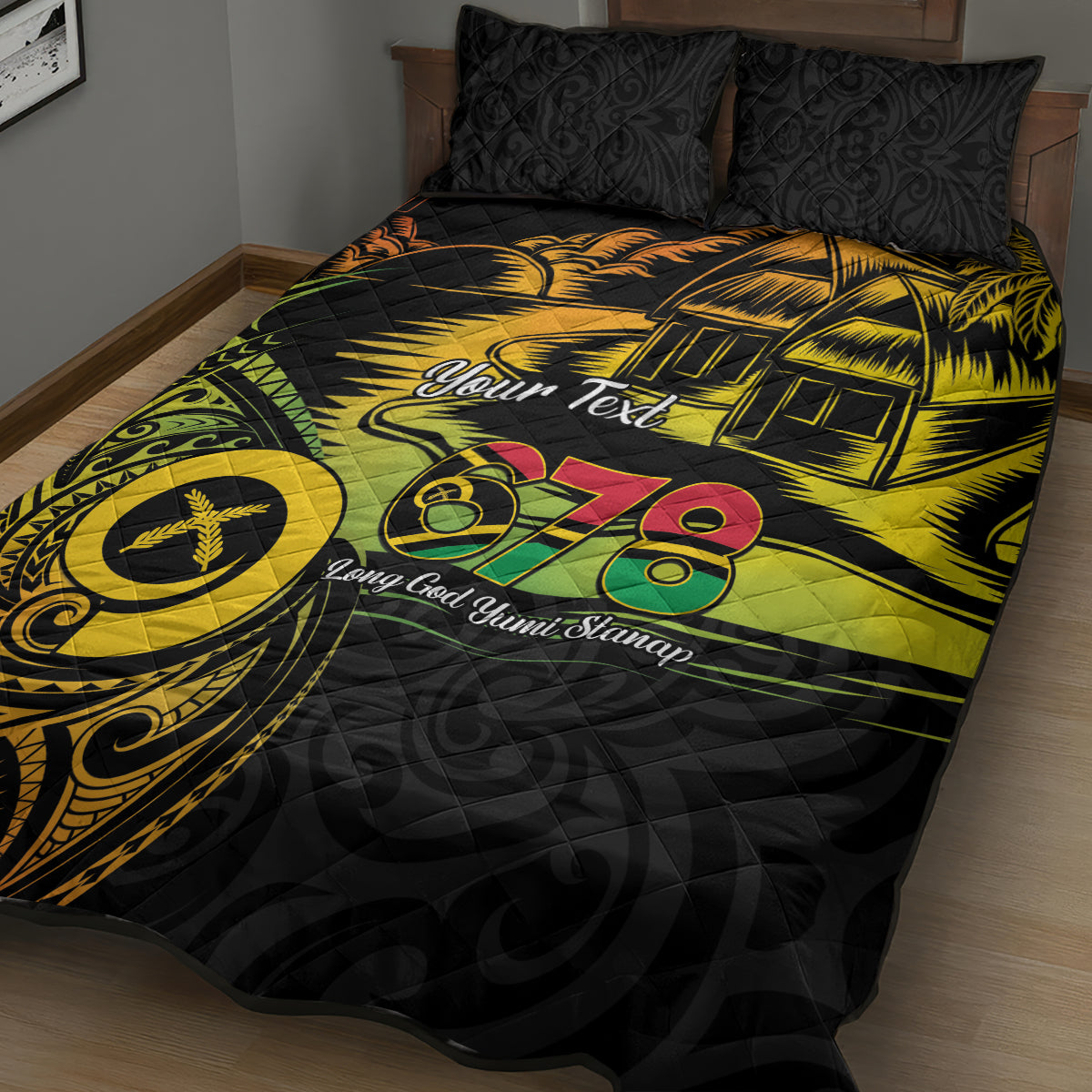 Personalised Vanuatu 678 Quilt Bed Set Proud To Be A Ni-Van LT14 - Polynesian Pride