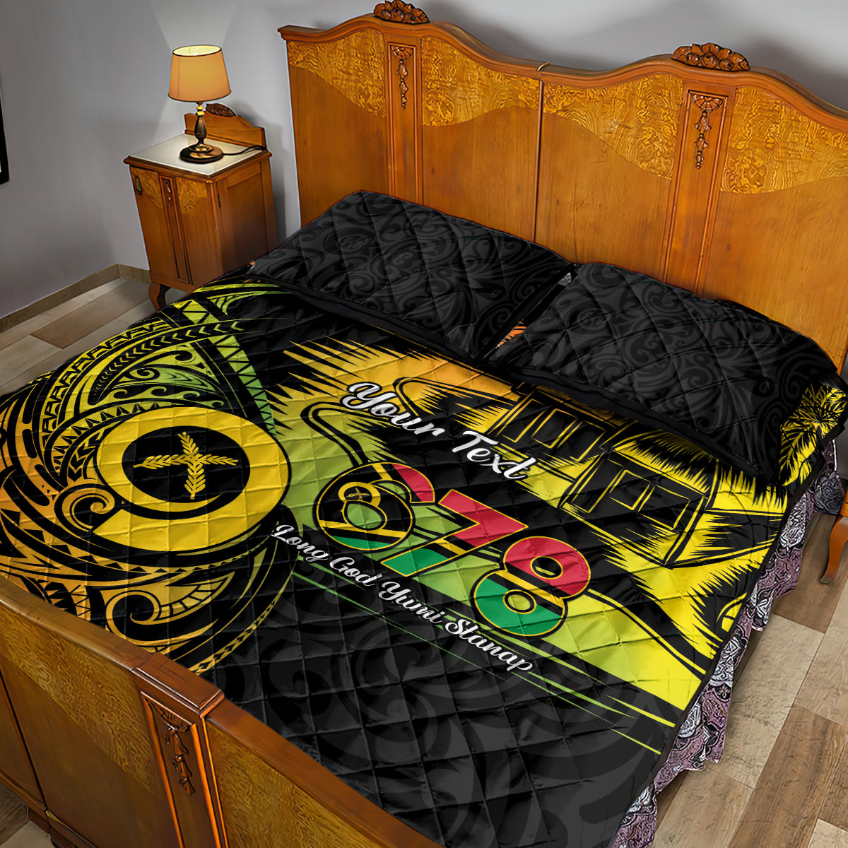 Personalised Vanuatu 678 Quilt Bed Set Proud To Be A Ni-Van LT14 - Polynesian Pride