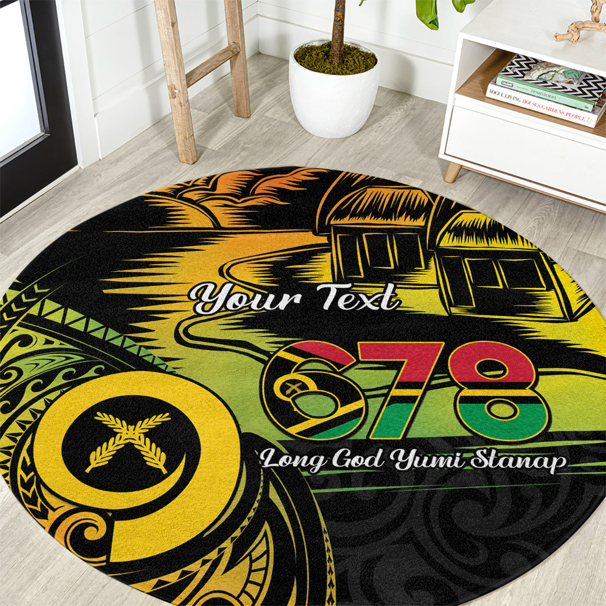 Personalised Vanuatu 678 Round Carpet Proud To Be A Ni-Van