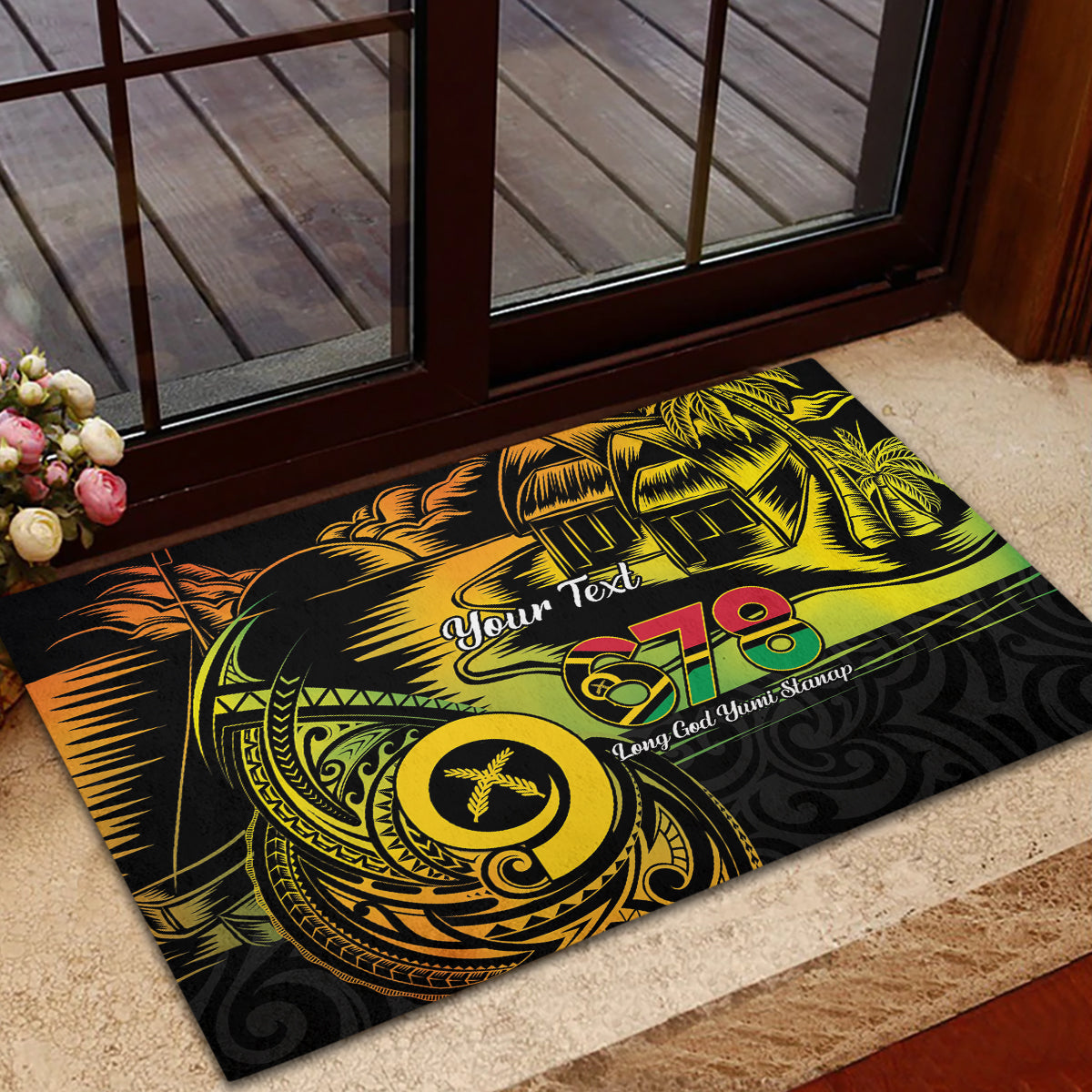 Personalised Vanuatu 678 Rubber Doormat Proud To Be A Ni-Van LT14 - Polynesian Pride