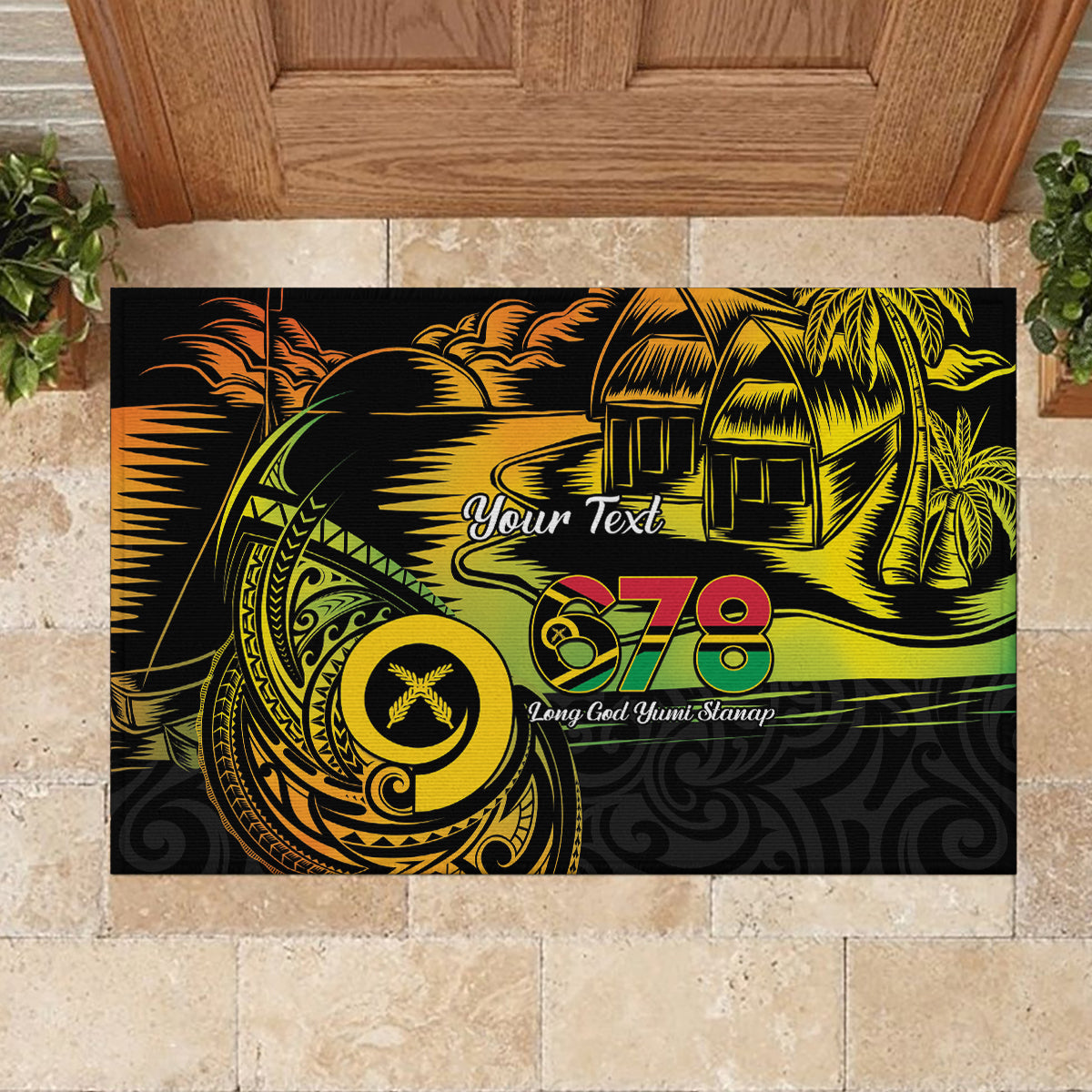 Personalised Vanuatu 678 Rubber Doormat Proud To Be A Ni-Van LT14 - Polynesian Pride