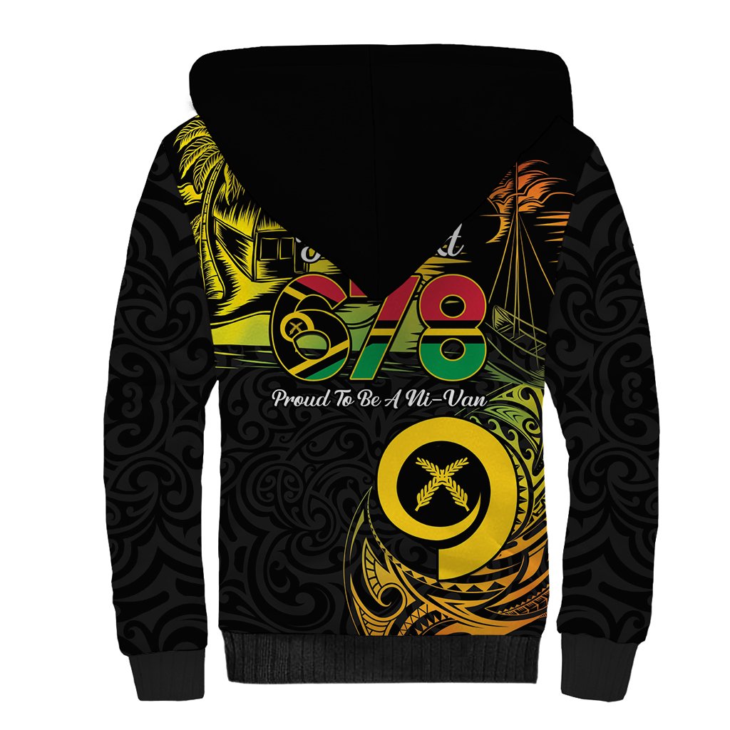 Personalised Vanuatu 678 Sherpa Hoodie Proud To Be A Ni-Van LT14 - Polynesian Pride