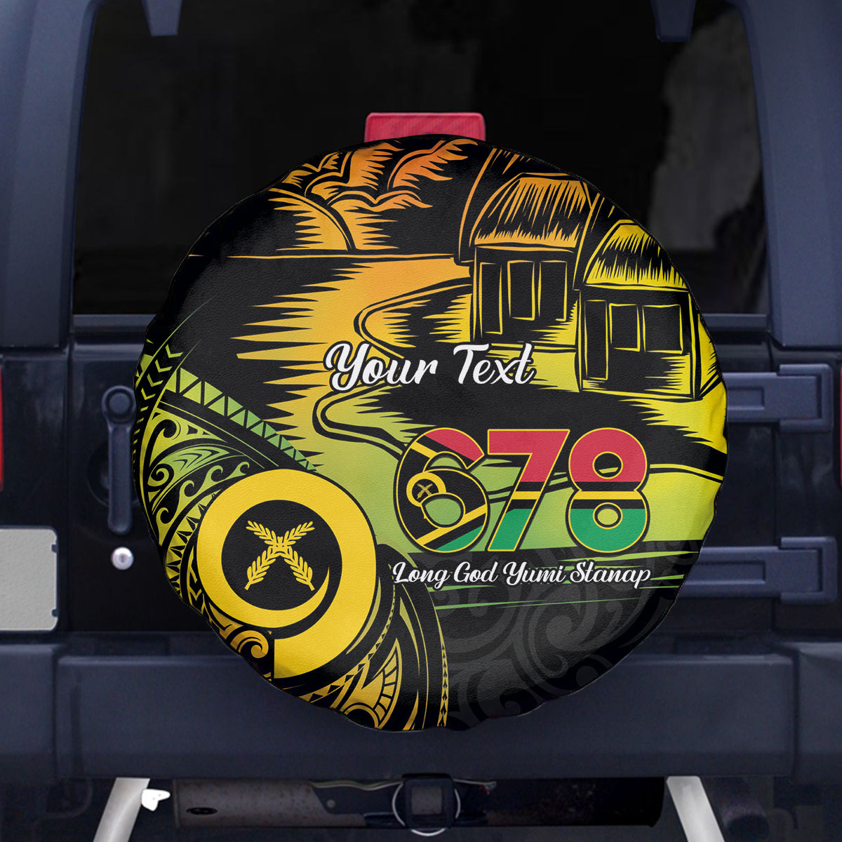 Personalised Vanuatu 678 Spare Tire Cover Proud To Be A Ni-Van LT14 - Polynesian Pride