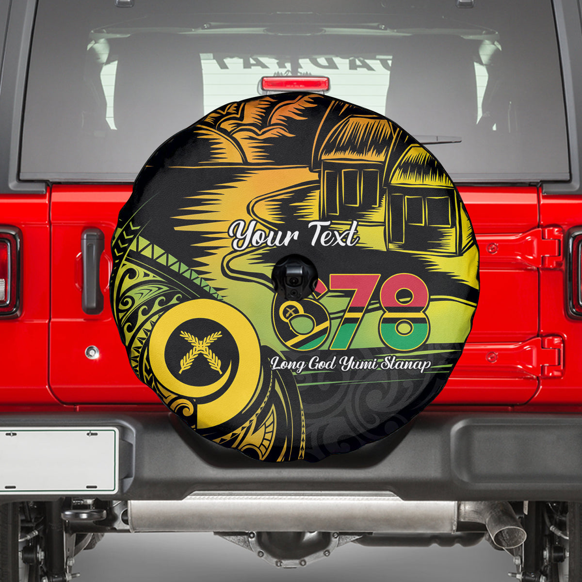 Personalised Vanuatu 678 Spare Tire Cover Proud To Be A Ni-Van LT14 - Polynesian Pride
