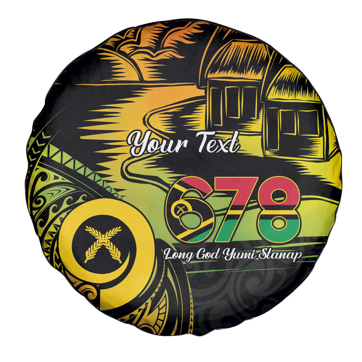 Personalised Vanuatu 678 Spare Tire Cover Proud To Be A Ni-Van LT14 - Polynesian Pride