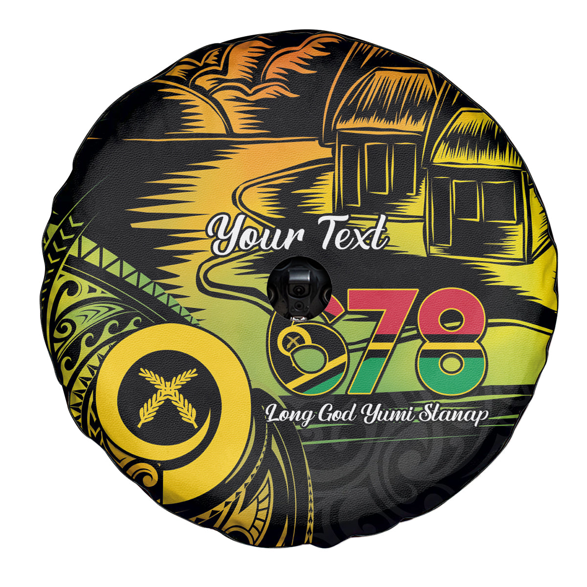 Personalised Vanuatu 678 Spare Tire Cover Proud To Be A Ni-Van LT14 - Polynesian Pride