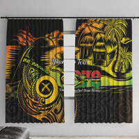 Personalised Vanuatu 678 Window Curtain Proud To Be A Ni-Van LT14 With Hooks Black - Polynesian Pride