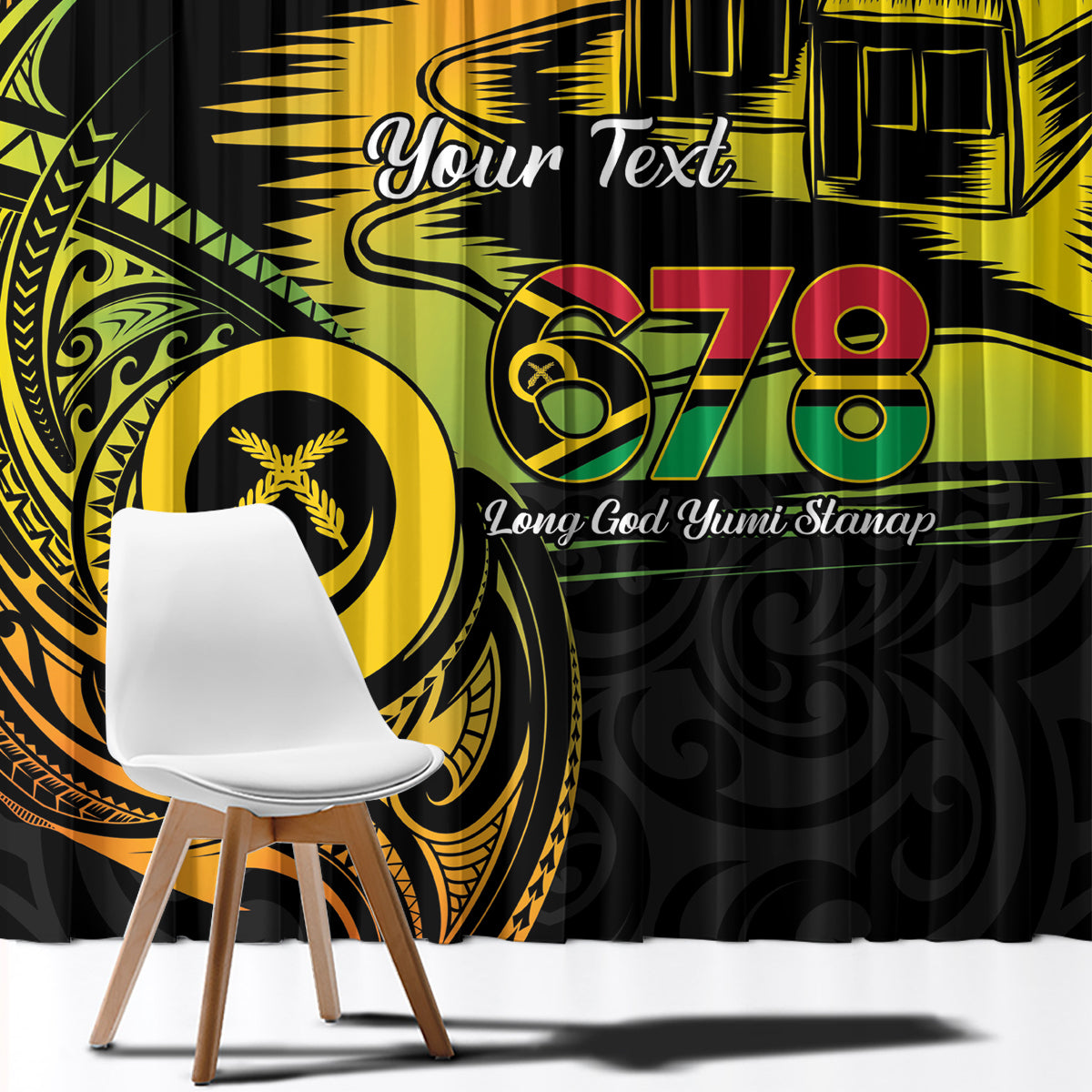 Personalised Vanuatu 678 Window Curtain Proud To Be A Ni-Van LT14 - Polynesian Pride