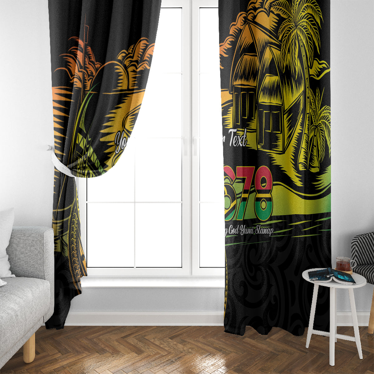 Personalised Vanuatu 678 Window Curtain Proud To Be A Ni-Van LT14 - Polynesian Pride