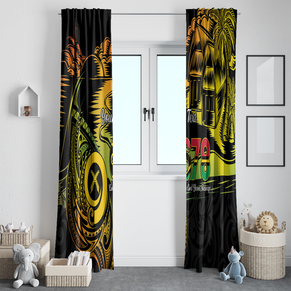 Personalised Vanuatu 678 Window Curtain Proud To Be A Ni-Van LT14 - Polynesian Pride