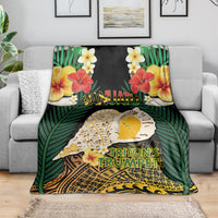 Vanuatu Triton's Trumpet Blanket Tropical Flowers Vanuatuan Map LT14 - Polynesian Pride