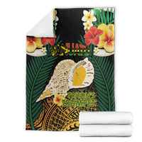 Vanuatu Triton's Trumpet Blanket Tropical Flowers Vanuatuan Map LT14 - Polynesian Pride