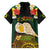 Vanuatu Triton's Trumpet Family Matching Long Sleeve Bodycon Dress and Hawaiian Shirt Tropical Flowers Vanuatuan Map