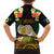 Vanuatu Triton's Trumpet Family Matching Off Shoulder Short Dress and Hawaiian Shirt Tropical Flowers Vanuatuan Map