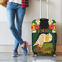 Vanuatu Triton's Trumpet Luggage Cover Tropical Flowers Vanuatuan Map