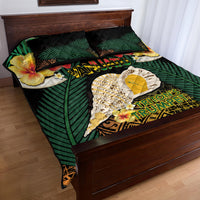 Vanuatu Triton's Trumpet Quilt Bed Set Tropical Flowers Vanuatuan Map LT14 - Polynesian Pride